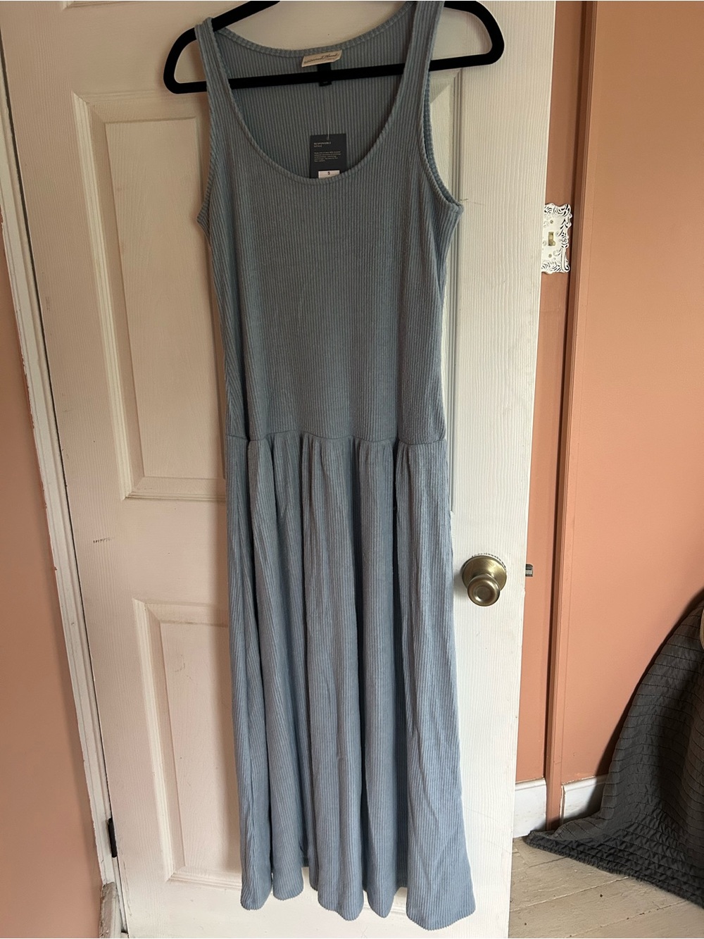 Target Light Blue Ribbed Tank Maxi Dress